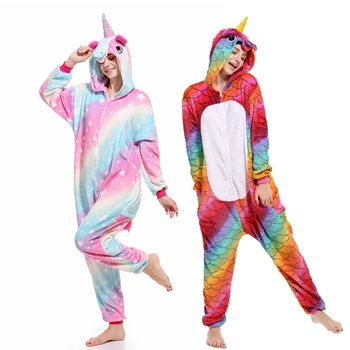 

kigurumi Women Pajama Flannel panda Unicorn Cartoon Cosplay Adult For Adults Animal Pajamas Adult Unicorn Pajamas