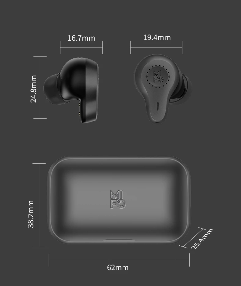 Flagship Mifo O7 TWS V5.0 Bluetooth Earphone Double Balanced IPX7 Earbuds Aptx With Touch Control Sport Earphone