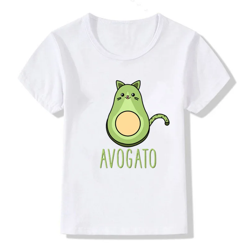 Cute Avocado T Shirt Kids Kawaii Summer Tops Cartoon T-shirt Boys Girls Top Korean Style Graphic Tshirt Casual Children Clothes | Мать и