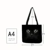 Fabric Foldable Shopping Bags For Groceries Cute Black Cat Print Tote Bag for Women Personality School Traveling Shoulder Bags ► Photo 2/6