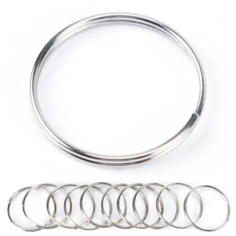 50/100PCS Nickel Key Rings Split Ring Hoop Metal Loop Keychain Accessories  20mm