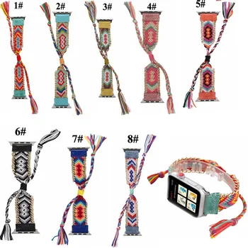 

For apple watch band 42mm 38mm Bohemian woven leather strap for Apple Watch 3 2 1 Cheapest Factory Wholesale