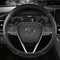 Car Steering Wheel Cover Leather 38cm For Toyota Corolla Fortuner Sequoia Auris Avensis YARIS Vios Celica 86 Rav4 4Runner C-HR 2