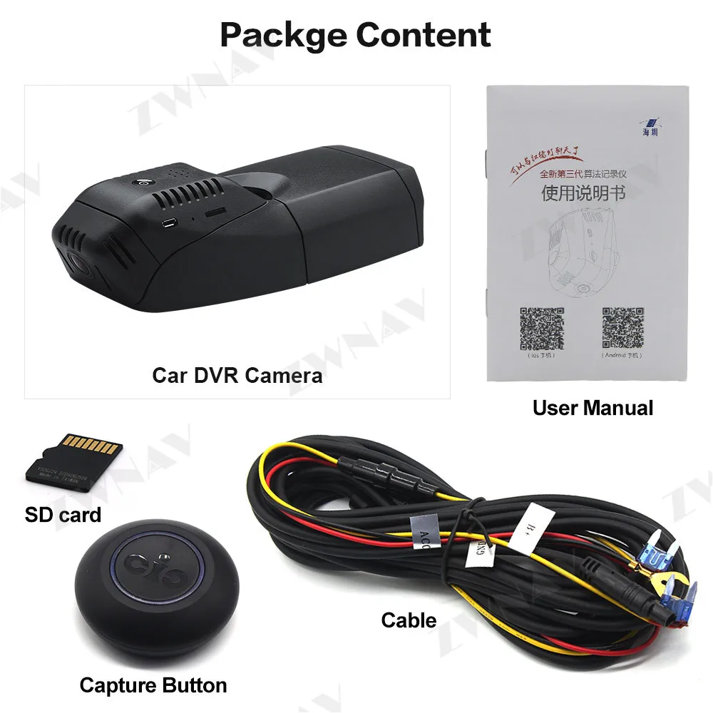 Скрытый HD рекордер для вождения, предназначенный для Candillac SRX 2012- DVR Dash cam Автомобильная фронтальная камера WIfi