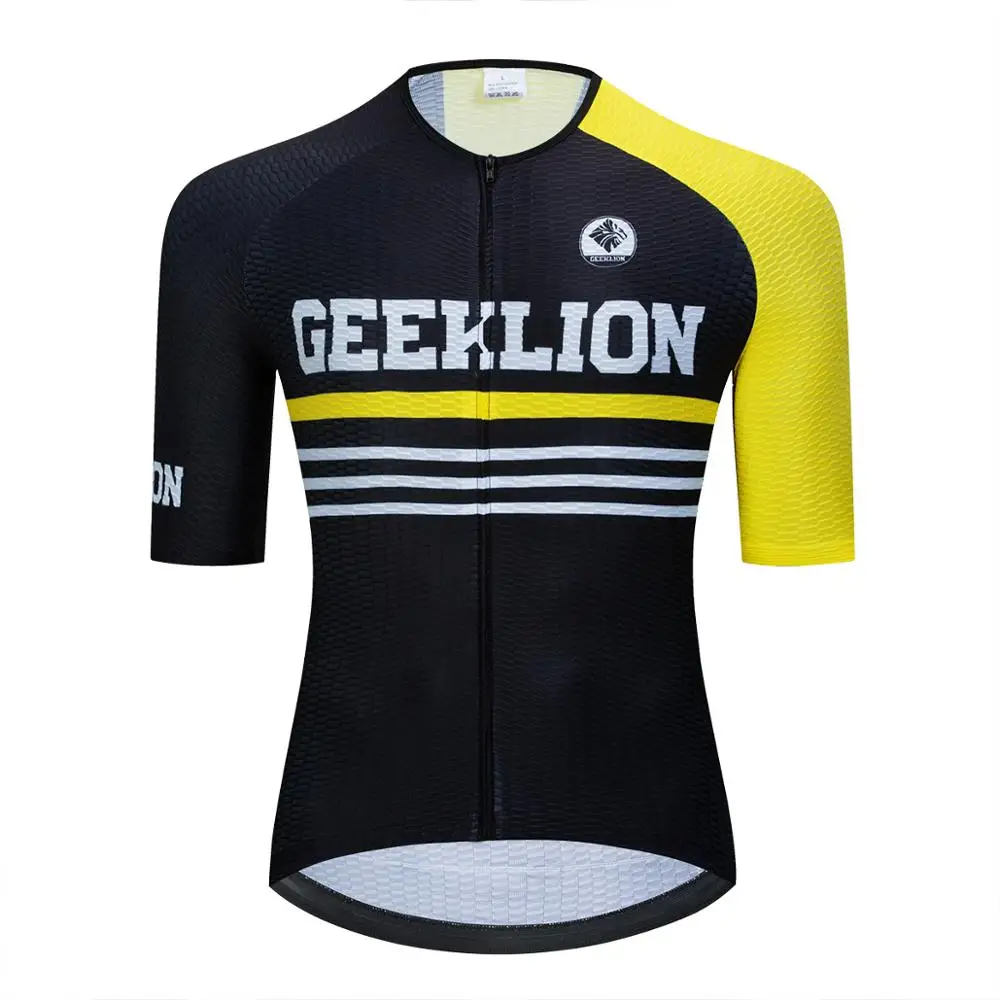 Новинка, Geeklion Team PRO Fit, велосипедная футболка, Ropa-Ciclismo, летняя, быстросохнущая, одежда для езды на велосипеде, дышащая, MTB, велосипед, Майо - Цвет: Цвет: желтый