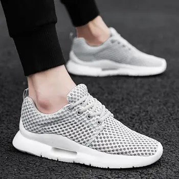 

Plus Size Mesh Men's Sports Shoes Men's Sport Shoes Mens Running Sneakers Shoes Tennis Men's Breathable Gray Footwear Boty E-274