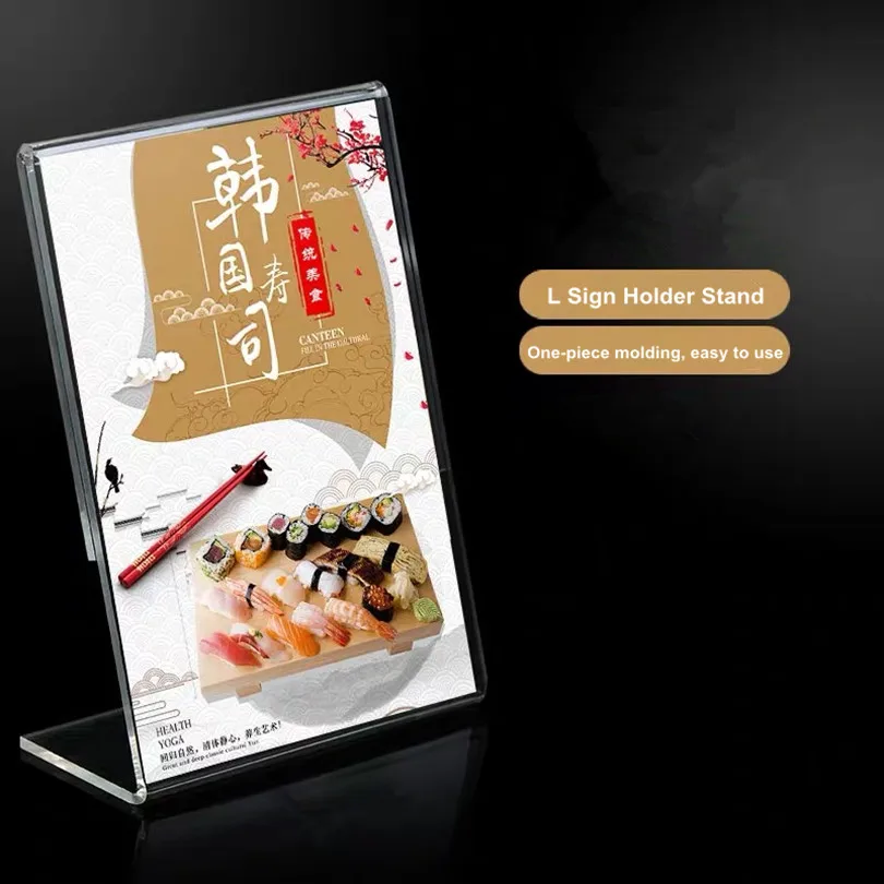 

A4 Vertical And Horizontal Acrylic Menu Holders Table Sign Holder Message Holders Flexible PVC Display Holders Photo Holders