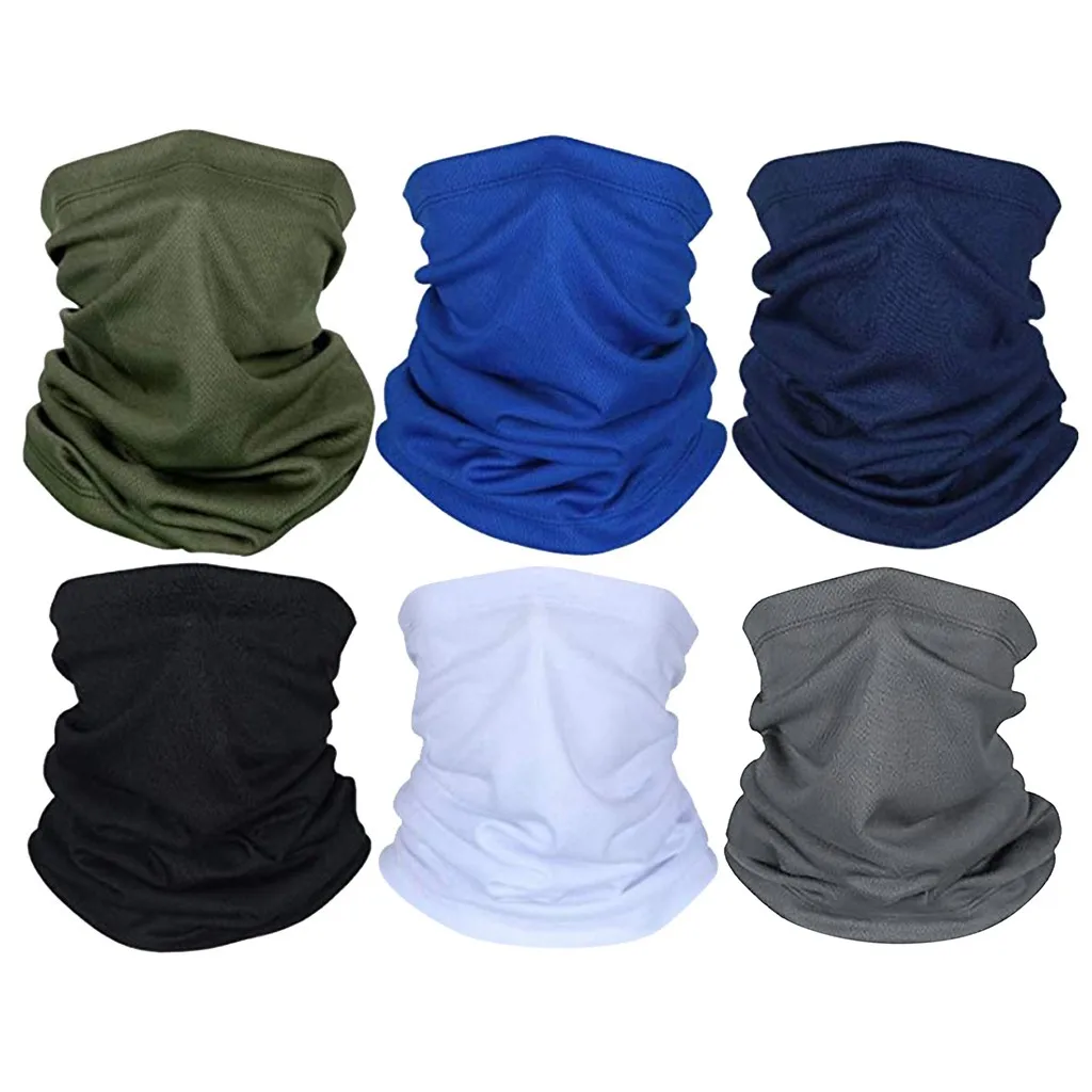 Cycling Outdoor Solid Color Scarf Men Women Sun Protection Bandana Neck Gaiters Riding Camping Scarf Activities Multi Function F