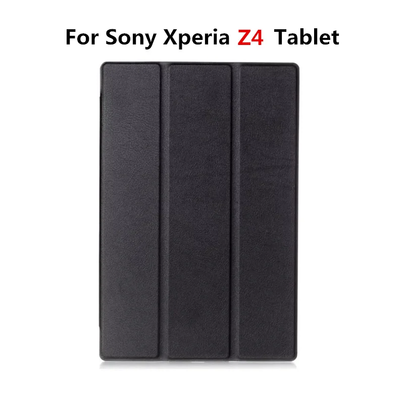 Умный Магнитный откидной Чехол из искусственной кожи для sony Xperia Z2 Z3 Z4, защитный чехол для планшета+ ручка - Цвет: Black For Z4