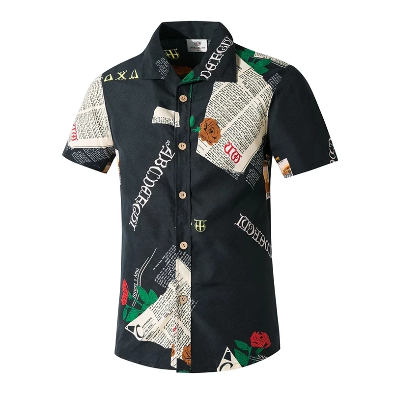 Tailor Pal Love Men Hawaiian Style Shirts suitable for Summer Beach Casual wading surfing sports Loose and comfortable Clothing