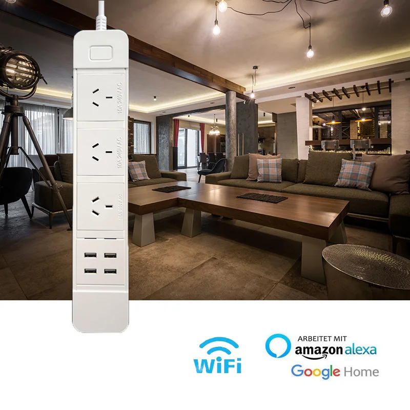 Умный Wifi сетевой фильтр 3 способа AU электрические розетки мульти удлинитель с USB работа с Alexa Google Home