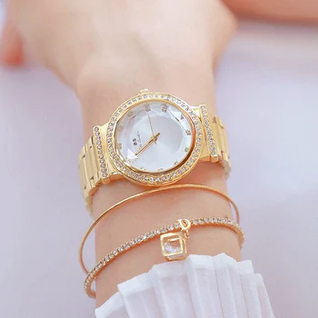 

2019 BS New Rose Gold Women Watch Business Quartz Watch Ladies Top Brand Luxury Female Wrist Watch Girl Clock Relogio Feminin
