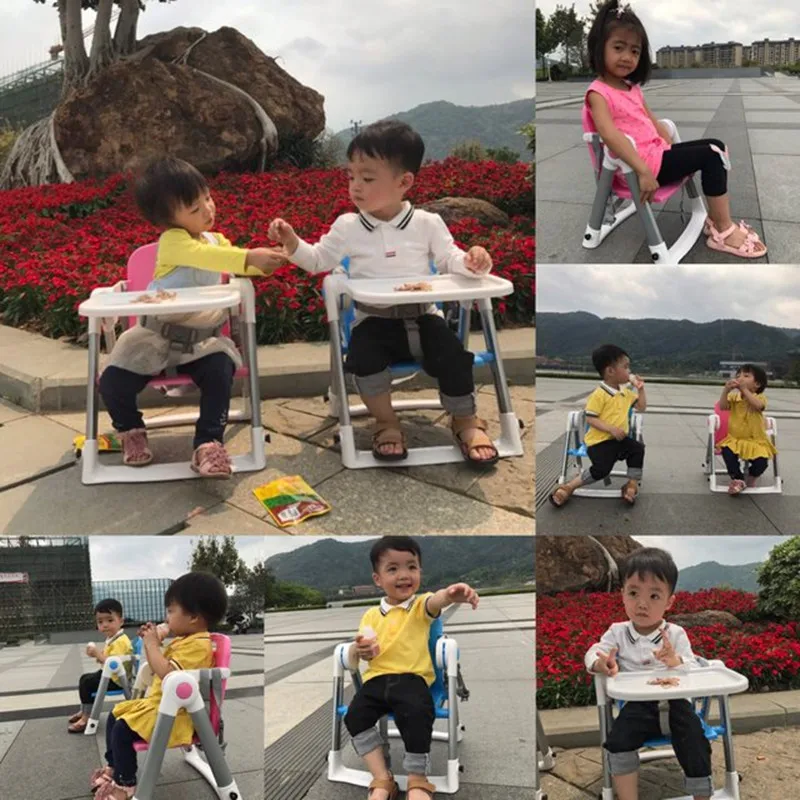 Hot sale baby dining chair kids dinner table folding portable multi-function children's eating chair dining table stool