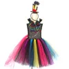 Colorful Mad Hatter Inspired Girls Tutu Dress with Headband Alice Wonderland Halloween Costume Children Carnival Party Dress (4)
