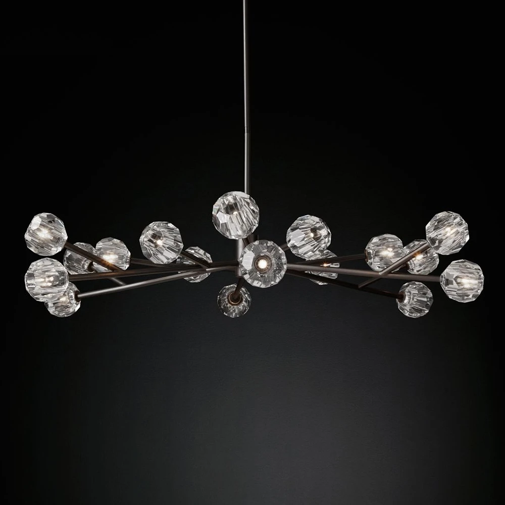 

Boule De Cristal Round Chandelier Lighting Modern Crystal Hanging Lamp Living Room Hanging Light Restaurant Lighting Luminaria
