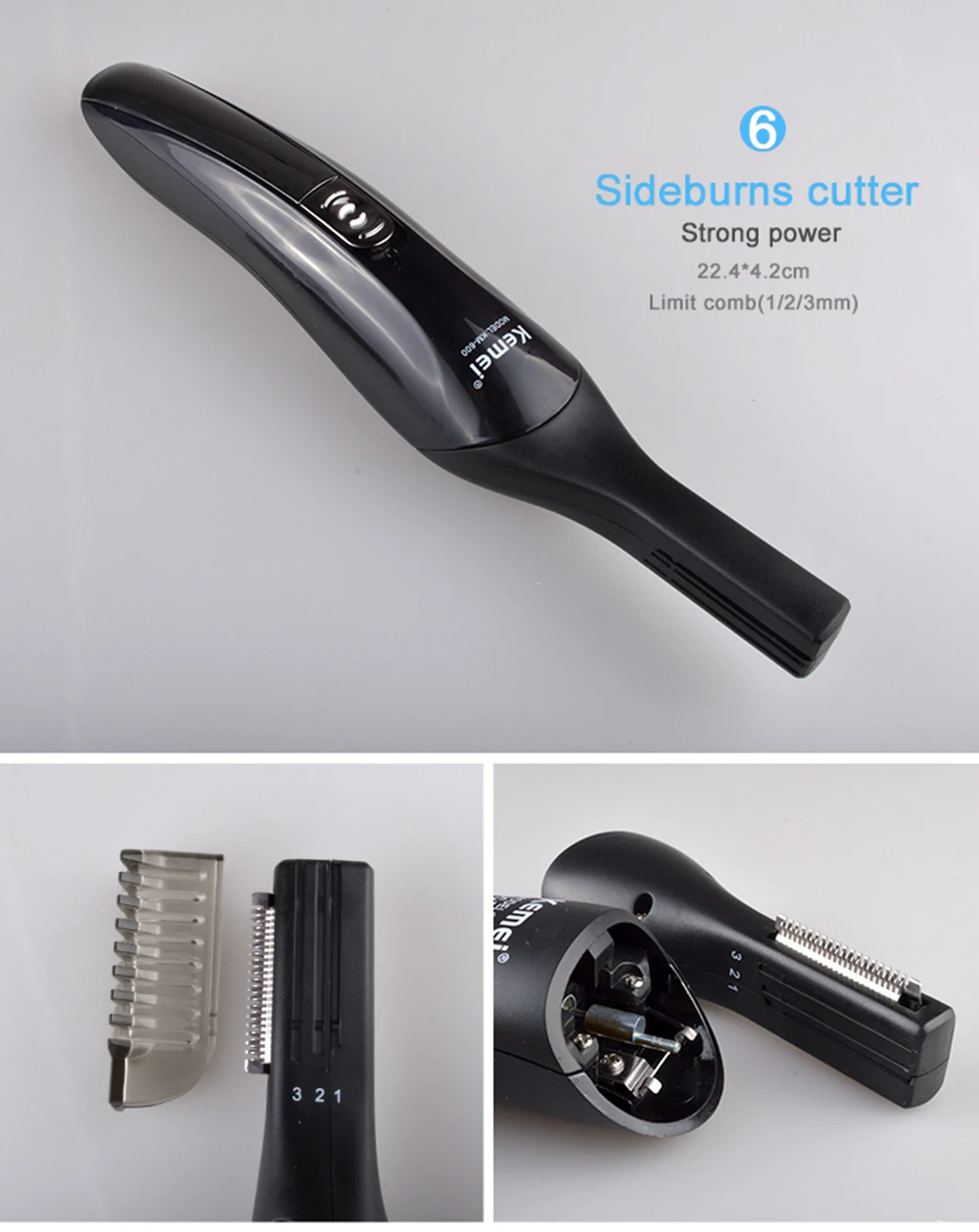 Kemei машинка для стрижки волос профессиональные электрические машинки для стрижки волос Мужская Борода Нос триммеры для стрижки волос многофункциональная электробритва 3