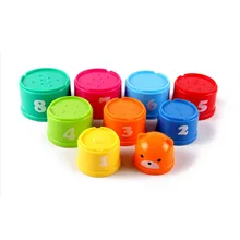 9 шт./компл. прекрасный медведь пирамида из чашек башня фигурки буквы Развивающие игрушки для малышей фольдин дети продвижение интеллекта дети игра