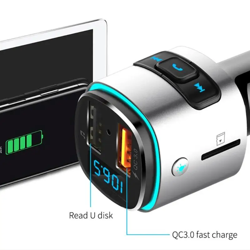 BC41 Bluetooth автомобильный комплект громкой связи fm-передатчик MP3-плеер 3,0 USB зарядное устройство Подавление эха и подавление шума мастерство Горячая