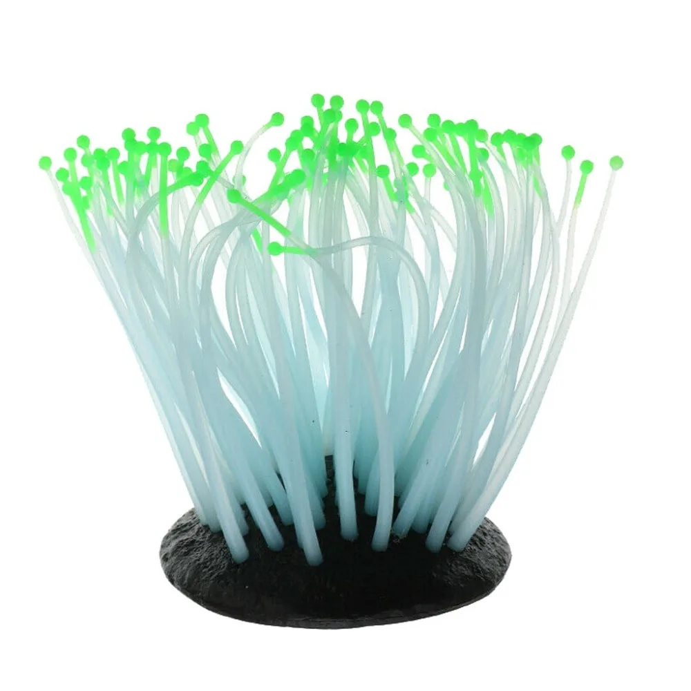 Aquarium Decoration  Fish Tank Luminous Sea Anemone Artificial Coral Ornament  (12)