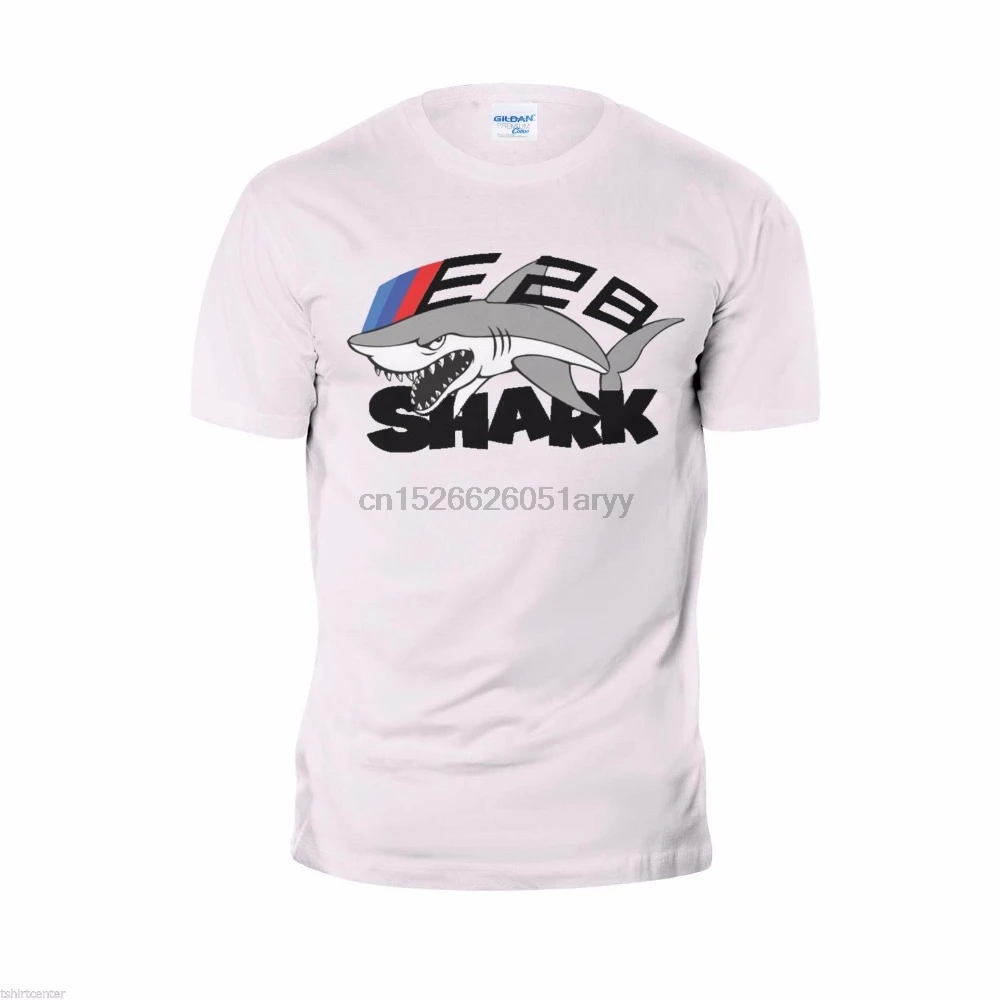 

2017 Men Fashion Hipster Summer Mens New T-Shirt Hot Sale Retro E28 The Shark Logo M Power M5 100% Cotton Print Tee Shirt