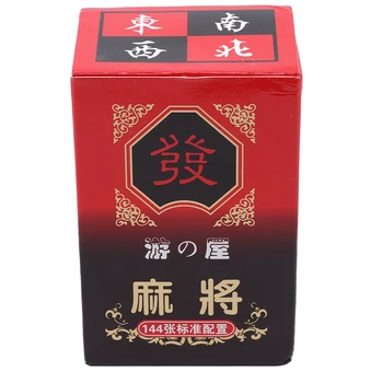 

1 Box Of 144 Paper MahJong Mah Jong Chinese Playing Cards Set + Dice For Family Party Children Adult Math Toy