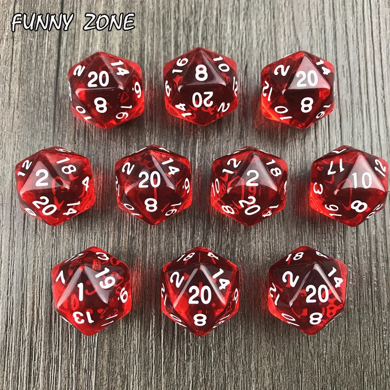 Dnd Polyhedral D20 10 шт./компл. высококачественные прозрачные/Прозрачные Цифровые кости