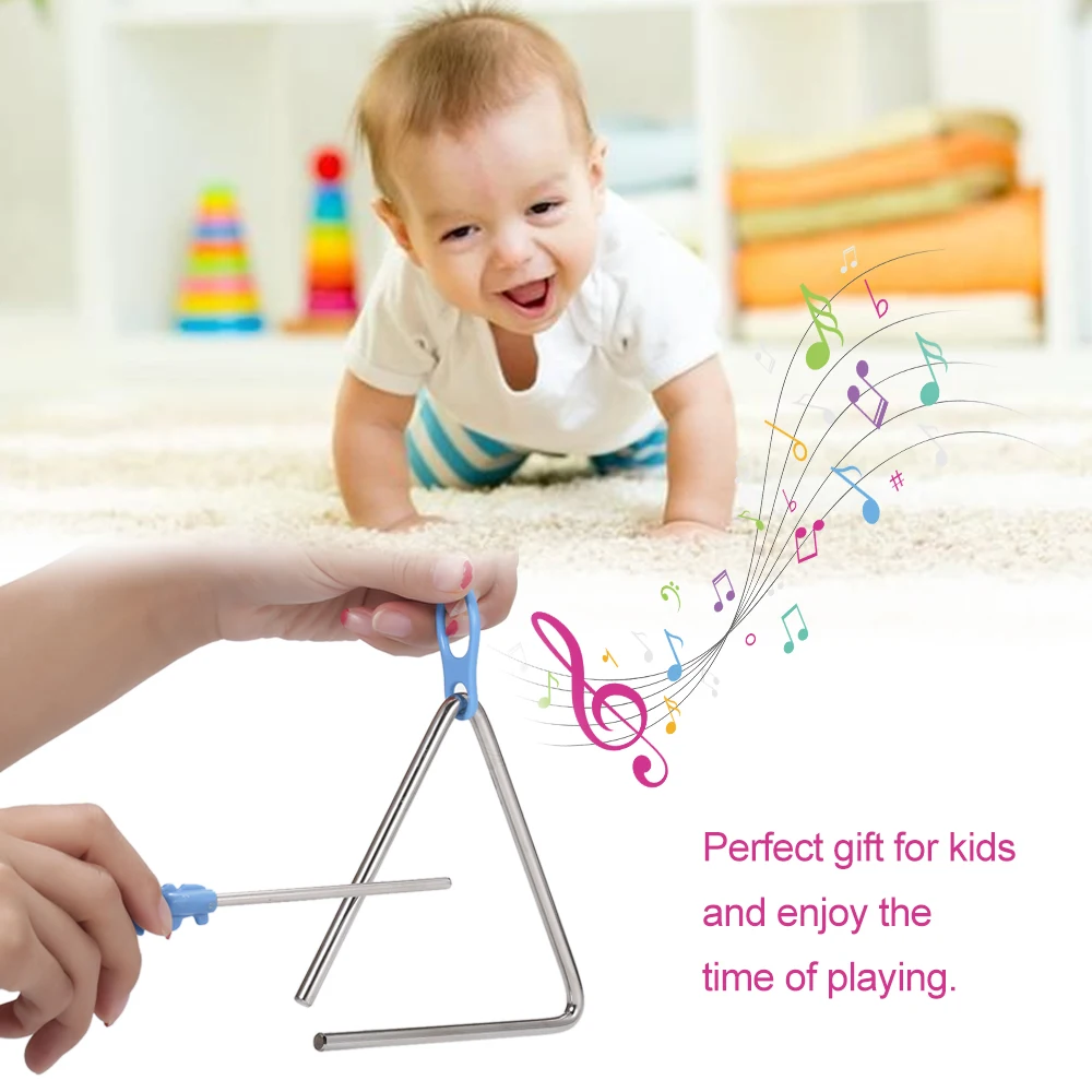 Triangle Musical Instruments Band Percussion Educational Musical Triangolo for Children Gift Children's Musical Toys