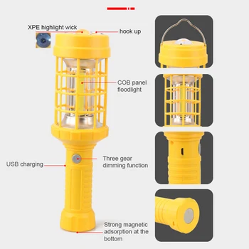 

Outdoor Emergency Camping Hand Free Inspection Lamp With Magnetic Base Hanging Hook Indoor Garages Portable LED Work Light