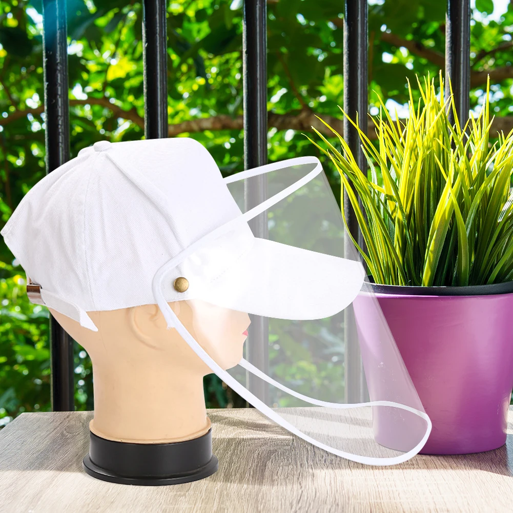 

Anti-fog Baseball Hats Removable Protective Cover Unisex UV Sun Cap (White)