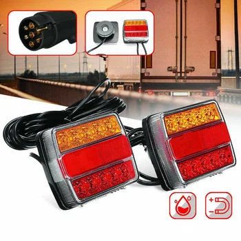 

12V/24V Magnetic LED Trailer Light Highlight Taillights Trailer Tractor LED Taillights 7.5M Cable EU Plug