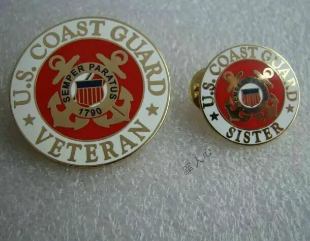 tomwang2012.2PCS SET Veteran U.S. Coast Guard Auxiliary Badge Lapel Pin Insignia Of 2 | Спорт и развлечения