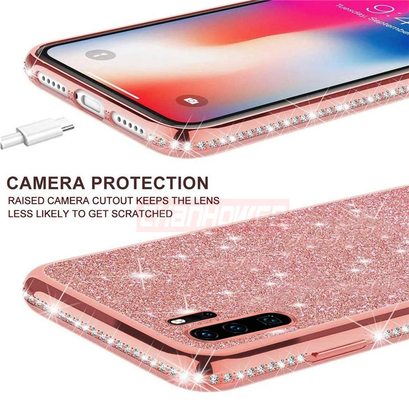 Блестящий чехол со стразами для Huawei P Smart Z Y9 Prime 2019 Honor 9X 20 Pro Mate 30 мягкий силиконовый
