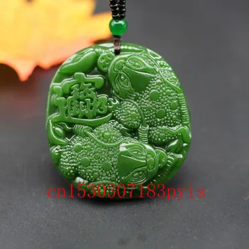 

Chinese Natural Green Jade Wealth Toad Pendant Necklace Hand-Carved Charm Jadeite Jewellery Fashion Amulet for Men Women Gifts