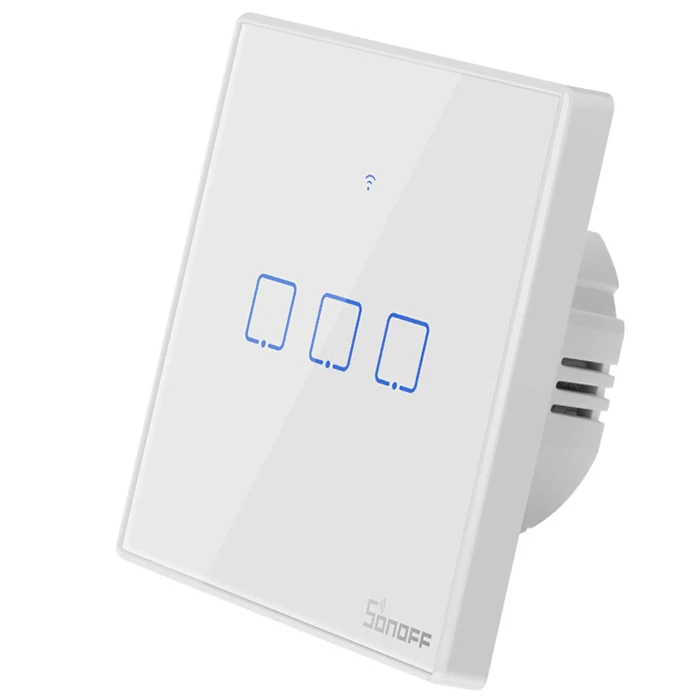 Интеллектуальный выключатель света SONOFF T2EU TX Smart Wi-Fi настенный сенсорный выключатель с границы умный дом 1/2/3 433 RF/Голосовое управление/приложение/сенсорный экран Управление для работы Alexa