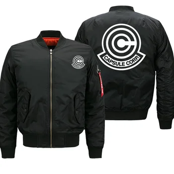 

2019 Japanese Anime Dragon Ball Pattern Jackets Men Thick Zipper Coats Autumn Winter Military Motorcycle Mens Bomber Jackets Top