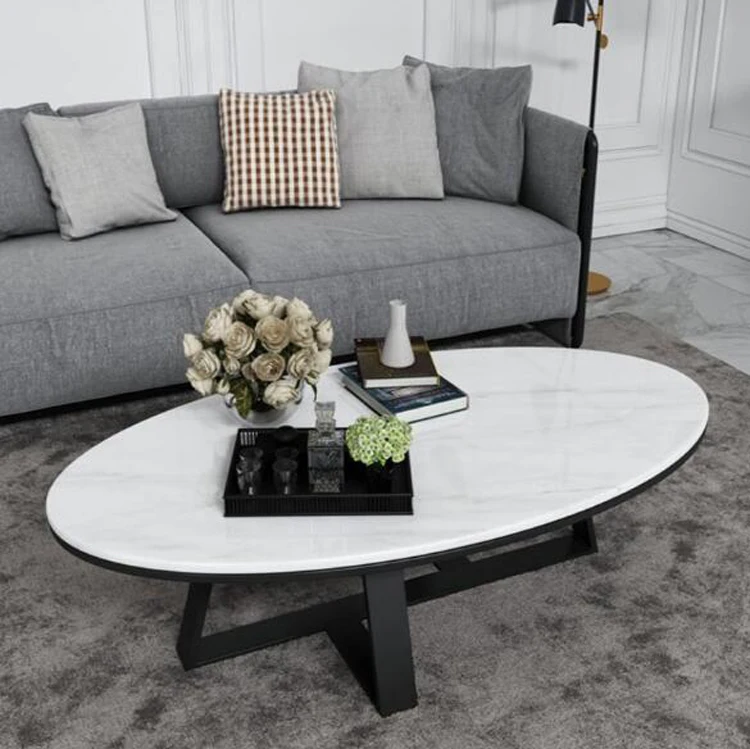 Роскошный журнальный столик для гостиной, на заказ, мраморный узор, центральный стол, мебель для дома, женский стол - Цвет: Black frame