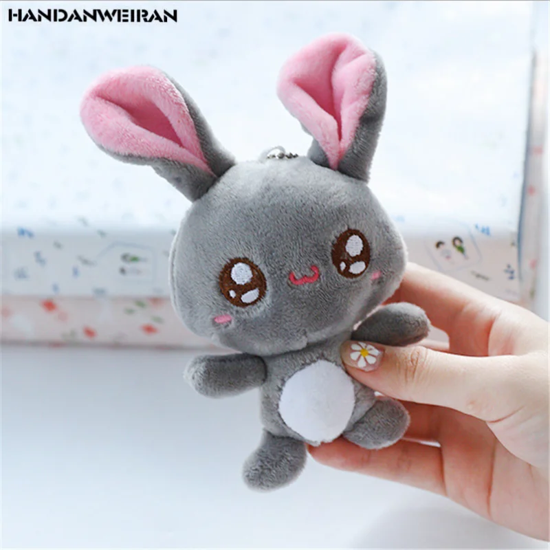 

HANDANWEIRAN 1PCS 12CM cute rabbit plush toy PP cotton short plush decorative pendant boy girl holiday gift reward wedding gift