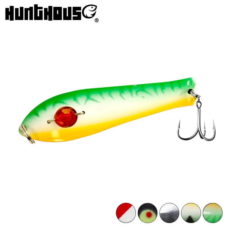 

hunthouse metal lure spinners spoon hard bait trolling 75mm 11g brass VMC hook sinking pike Perch freshwater LW810 fishing lures