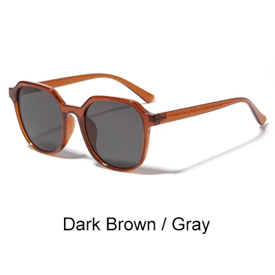Dark Brown - Gray Kilig, Ретро стиль, солнцезащитные очки для женщин, фирменный дизайн,, Винтажные Солнцезащитные очки, уф400, женские очки, пластиковая оправа, солнцезащитные очки W813060 - Цвет линз: Dark Brown - Gray