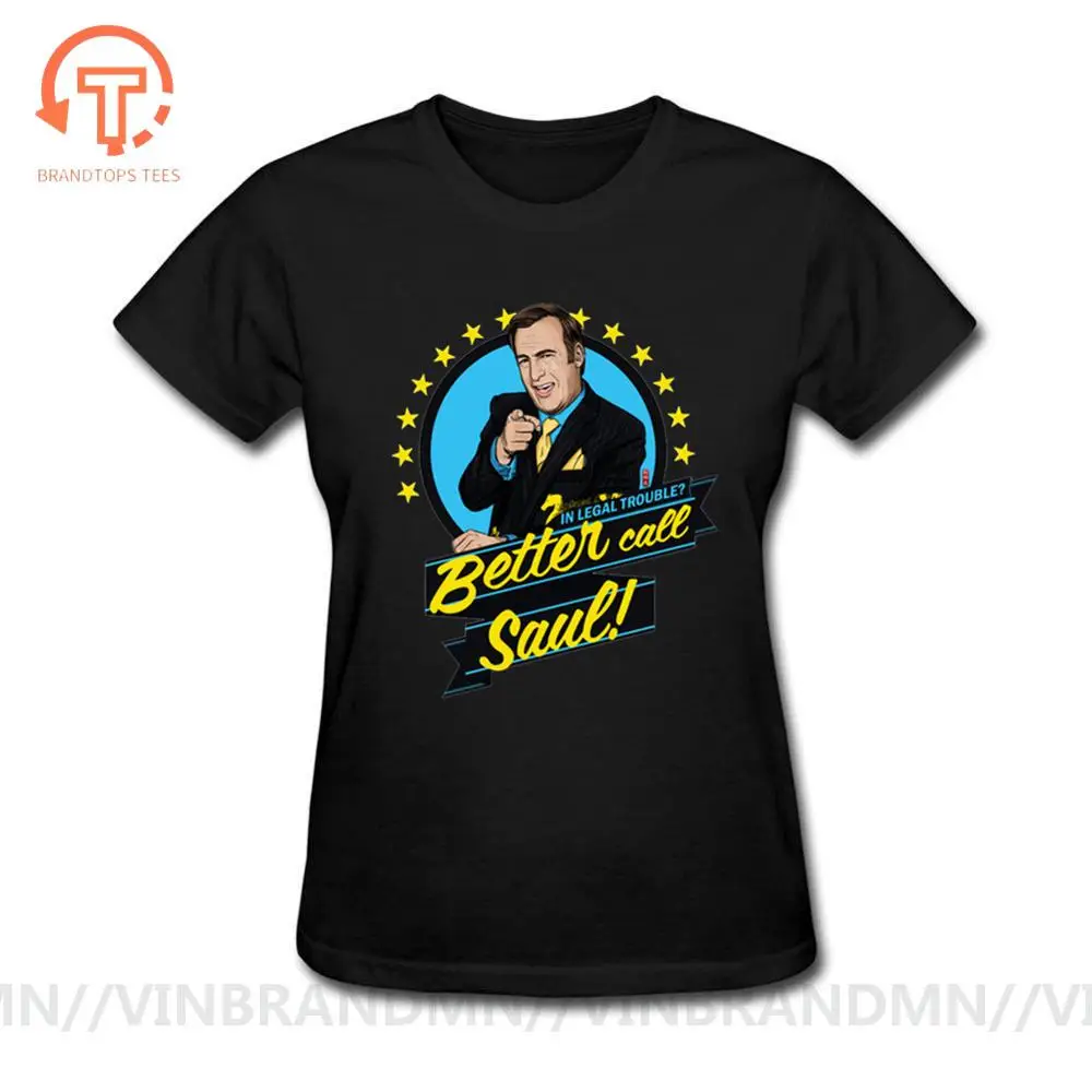Футболка с надписью Better Call Saul Мужская футболка цифровым принтом 100% хлопок Черная