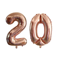 Set of 2 Colorful 30th Birthday Foil Balloons - Pink, Blue, Gold Party Decorations - 40inch (Clear)