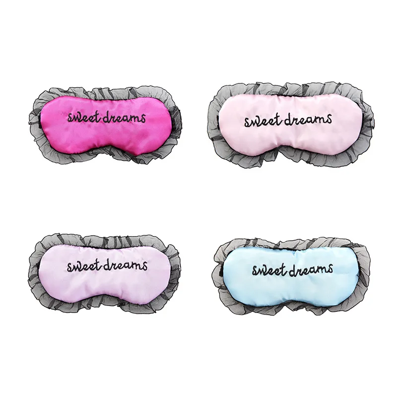 

Sweet Dreams Lace Embroidered Eye Patch Shade Satin English Lettered Sleep Eye Patch
