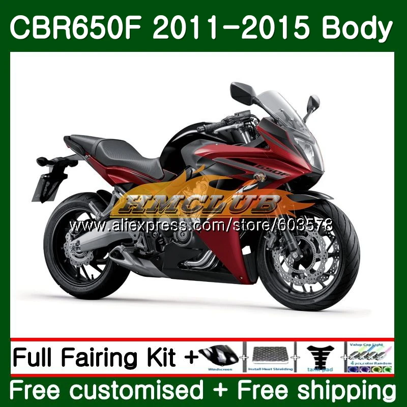 CBR-650F для HONDA CBR 650F 650 F 2011 2012 2013 130CL. 0 CBR650 F CBR-650 CBR650F, возрастом 11, 12, 13, 14, 15, обтекателя глянцевый красный blk
