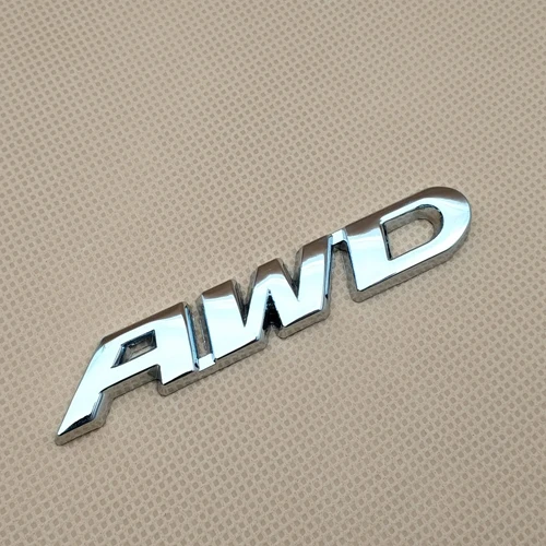 Silver Эмблема автомобиля 4 колеса привода металла AWD значок стикер крыло багажник эмблема наклейка для Honda Toyota внедорожных - Цвет: Silver