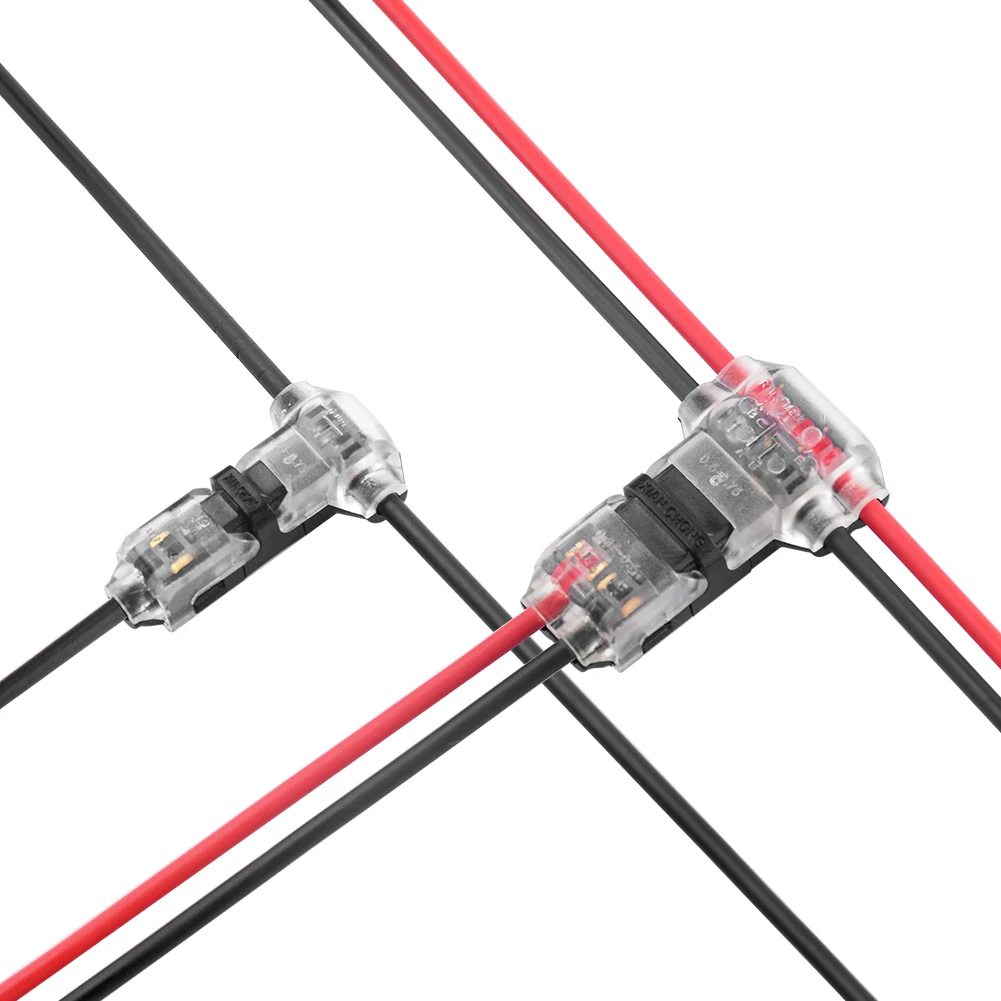 

5Pcs Quick Electrical Cable 1/2 Pin I T Type Quick For Led Strip Car Electric Wire Connector Wire Splice Connectors 22-18AWG