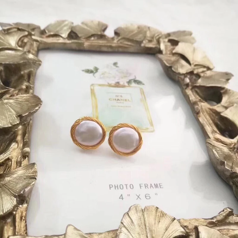 baroque pearls stud earring 14k gold filled (4)