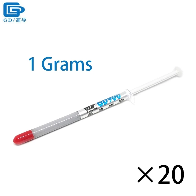 

GD900 1g Thermal Grease Heatsink Compound 20 Pieces Net Weight 1 Gram Paste For Cpu Processors Heatsink Plaster Cooler Gray SY1
