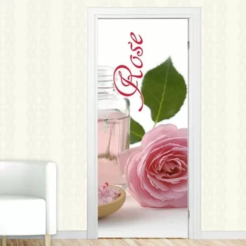 

Self Adhesive Decal PVC Pink Flowers Waterproof Art Cute Home Decor Suit for Steel Door Paper DIY Living Room 3D Print Sticker