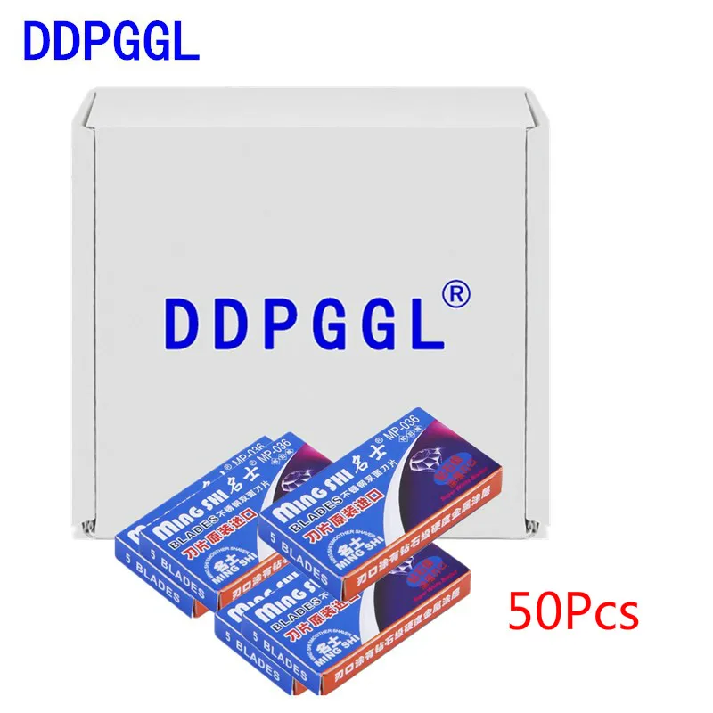 

DDPGGL 50Pcs/Pack Men Double Edge Stainless Steel Safety Razor Blades For Shaving Manual Razor Blades Replacement Blade