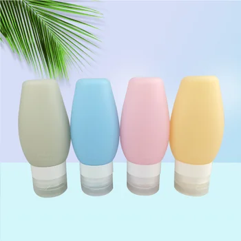 

90ML Travel Bottles Set for Liquids Silicone Cosmetic Travel Containers for Shampoo, Conditioner, Lotion and Toiletries (Lake B